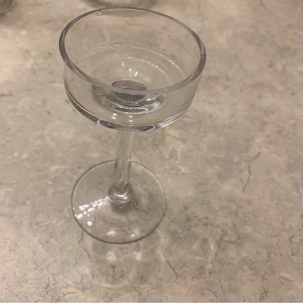 Free item: stemmed glass candle holder